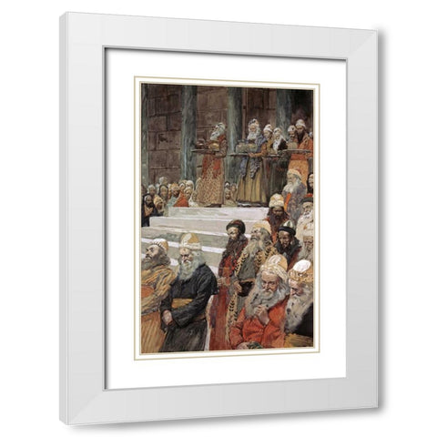 Treasurers and The Keepers of The Vases White Modern Wood Framed Art Print with Double Matting by Tissot, James Jacques