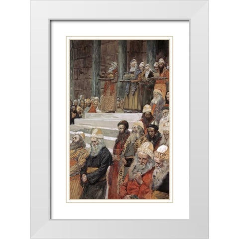 Treasurers and The Keepers of The Vases White Modern Wood Framed Art Print with Double Matting by Tissot, James Jacques