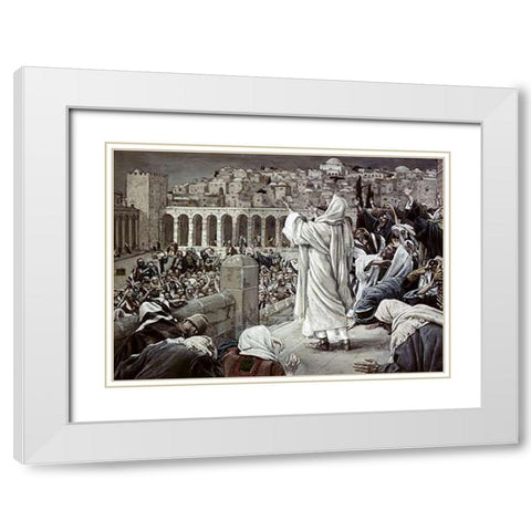 Voice From Heaven White Modern Wood Framed Art Print with Double Matting by Tissot, James