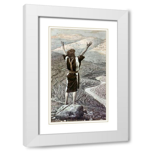 Voice In The Desert White Modern Wood Framed Art Print with Double Matting by Tissot, James