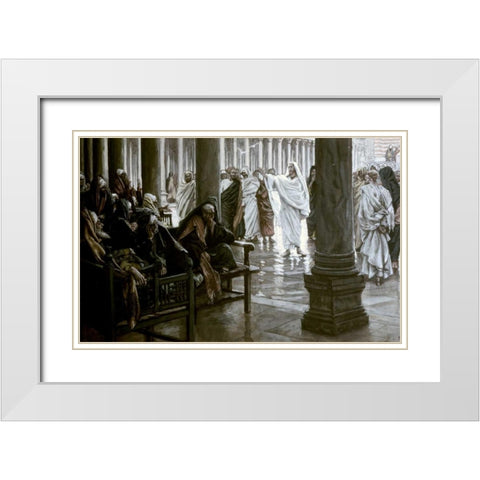 Woe Unto You Scribes and Pharisees White Modern Wood Framed Art Print with Double Matting by Tissot, James Jacques