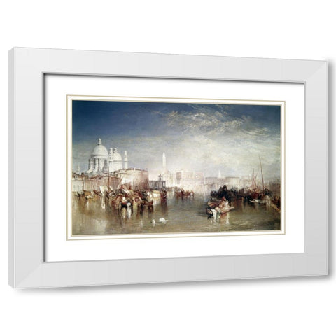 Canal Della Giudecca, Venice White Modern Wood Framed Art Print with Double Matting by Turner, Joseph M.W.