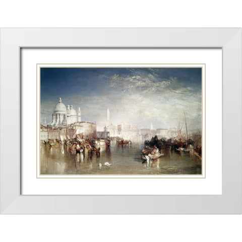 Canal Della Giudecca, Venice White Modern Wood Framed Art Print with Double Matting by Turner, Joseph M.W.