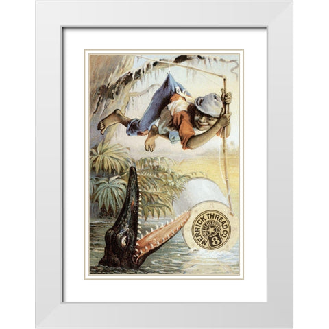 Fooled Dis Time, Cully, Dis Cotton AinT Gwine To Break-Merrick Thread Company White Modern Wood Framed Art Print with Double Matting by Unknown