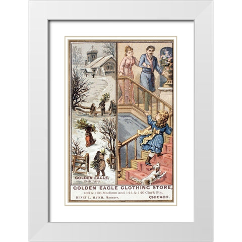 Golden Eagle Clothing Store White Modern Wood Framed Art Print with Double Matting by Unknown