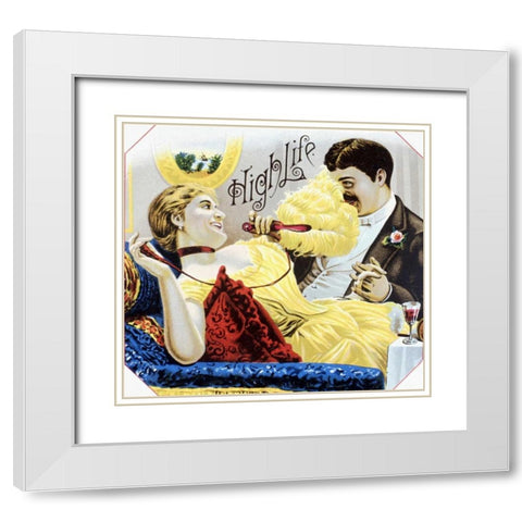 High Life White Modern Wood Framed Art Print with Double Matting by Unknown