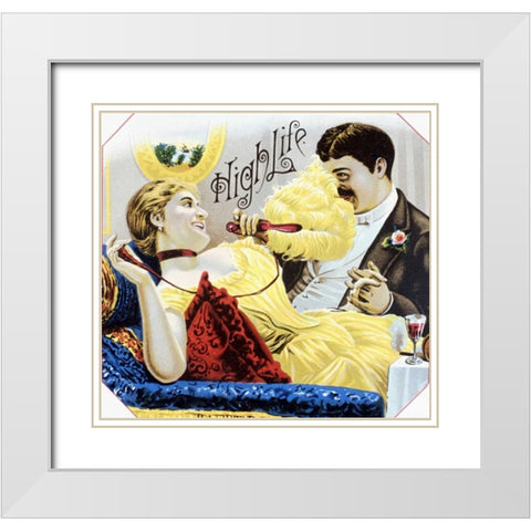 High Life White Modern Wood Framed Art Print with Double Matting by Unknown