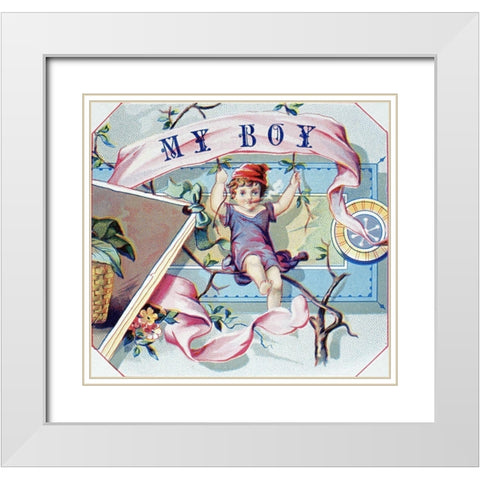 My Boy White Modern Wood Framed Art Print with Double Matting by Unknown