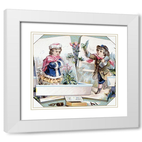 O.L. Schwencke Lith. N.Y. White Modern Wood Framed Art Print with Double Matting by Unknown