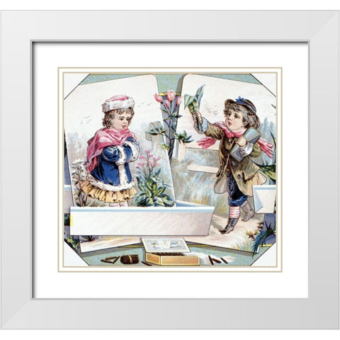 O.L. Schwencke Lith. N.Y. White Modern Wood Framed Art Print with Double Matting by Unknown