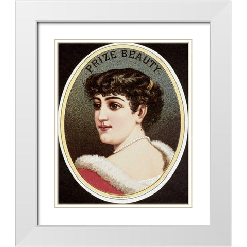 Prize Beauty White Modern Wood Framed Art Print with Double Matting by Unknown