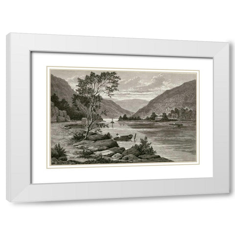 Ramapo River White Modern Wood Framed Art Print with Double Matting by Unknown