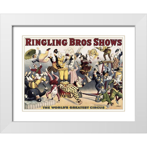 Ringling Bros. Shows White Modern Wood Framed Art Print with Double Matting by Unknown