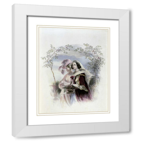Rose Acacia White Modern Wood Framed Art Print with Double Matting by Unknown