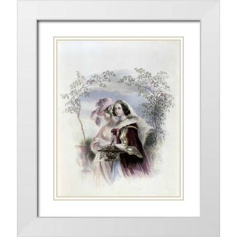 Rose Acacia White Modern Wood Framed Art Print with Double Matting by Unknown
