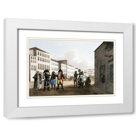 Slave Market White Modern Wood Framed Art Print with Double Matting by Unknown