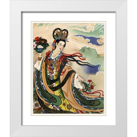 The Goddess of Spring White Modern Wood Framed Art Print with Double Matting by Unknown