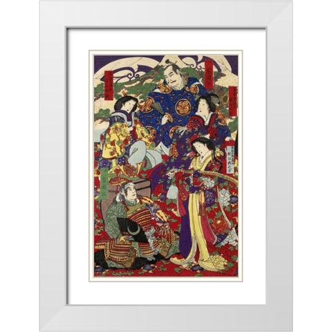 Tokugawa Ieyasu and Tokugawa Hidetada White Modern Wood Framed Art Print with Double Matting by Unknown