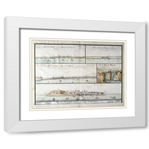 View of The City of Three Rivers In Canada White Modern Wood Framed Art Print with Double Matting by Unknown