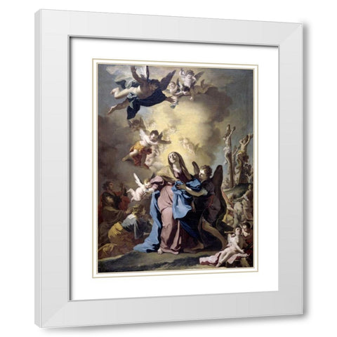 The Virgin Swooning on Calvary White Modern Wood Framed Art Print with Double Matting by Vaccaro, Domenico Antonio