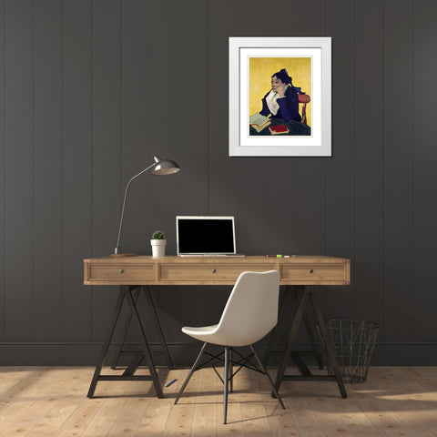 LArlesienne: Madame Joseph Michel Ginoux White Modern Wood Framed Art Print with Double Matting by Van Gogh, Vincent