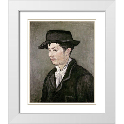 Portrait of Armand Roulin White Modern Wood Framed Art Print with Double Matting by Van Gogh, Vincent