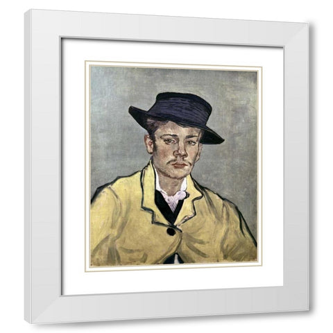 Portrait of Armand Roulin White Modern Wood Framed Art Print with Double Matting by Van Gogh, Vincent