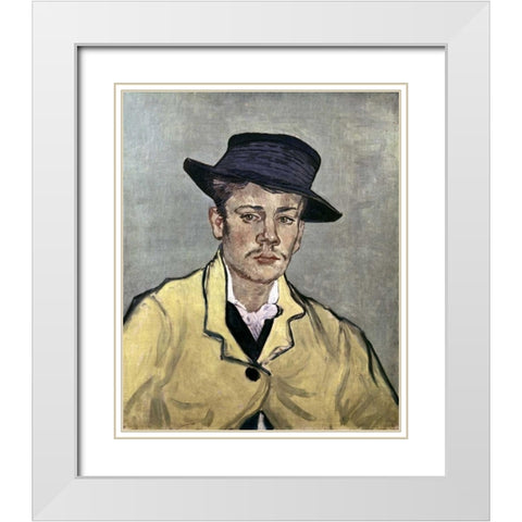 Portrait of Armand Roulin White Modern Wood Framed Art Print with Double Matting by Van Gogh, Vincent