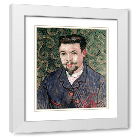 Portrait of Doctor Felix Rey White Modern Wood Framed Art Print with Double Matting by Van Gogh, Vincent