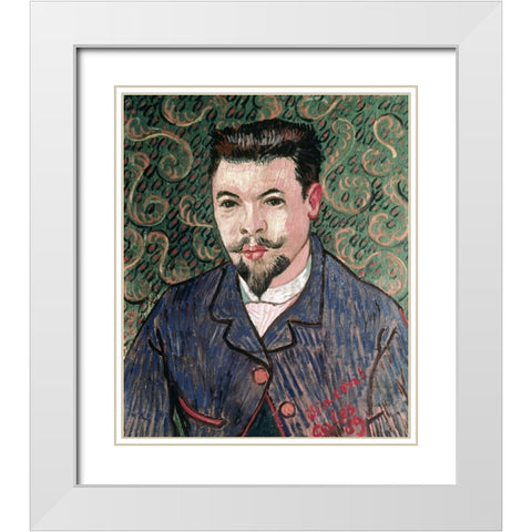 Portrait of Doctor Felix Rey White Modern Wood Framed Art Print with Double Matting by Van Gogh, Vincent