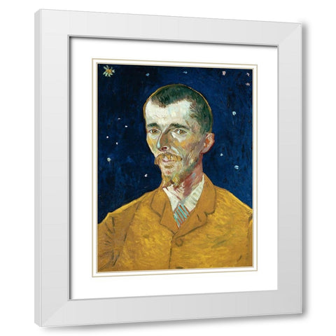 Portrait of Eugene Boch White Modern Wood Framed Art Print with Double Matting by Van Gogh, Vincent