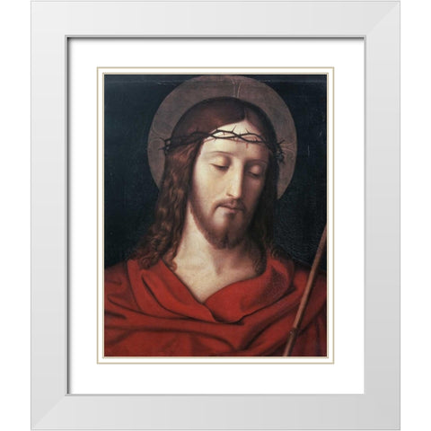 Ecce Homo White Modern Wood Framed Art Print with Double Matting by Veit, Philipp
