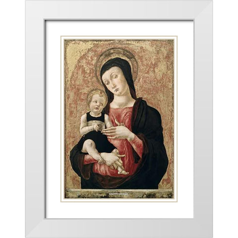 Madonna and Child White Modern Wood Framed Art Print with Double Matting by Vivarini, Bartolomeo
