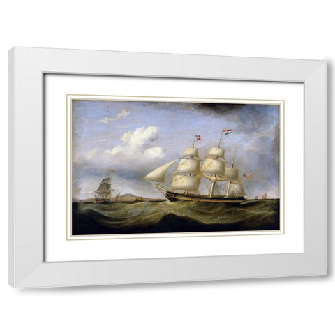 Hark Away White Modern Wood Framed Art Print with Double Matting by Walters, Samuel