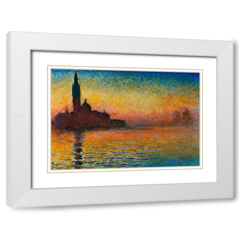 San Giorgio Maggiore White Modern Wood Framed Art Print with Double Matting by Monet, Claude