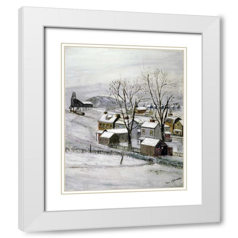 Coal Town White Modern Wood Framed Art Print with Double Matting by Armour, Thomas J.