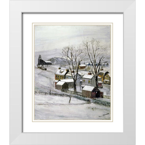 Coal Town White Modern Wood Framed Art Print with Double Matting by Armour, Thomas J.