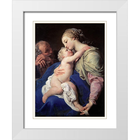 The Family White Modern Wood Framed Art Print with Double Matting by Batoni, Pompeo Girolamo