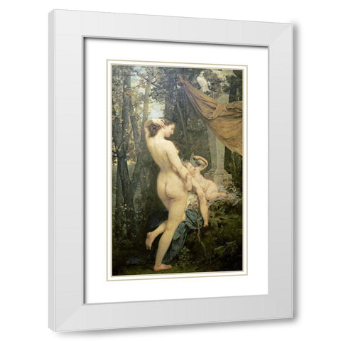 Toilette of Venus White Modern Wood Framed Art Print with Double Matting by Baudry, Paul Jaques Aime