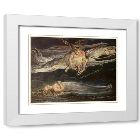 Divine Comedy: Pity 19th C. White Modern Wood Framed Art Print with Double Matting by Blake, William
