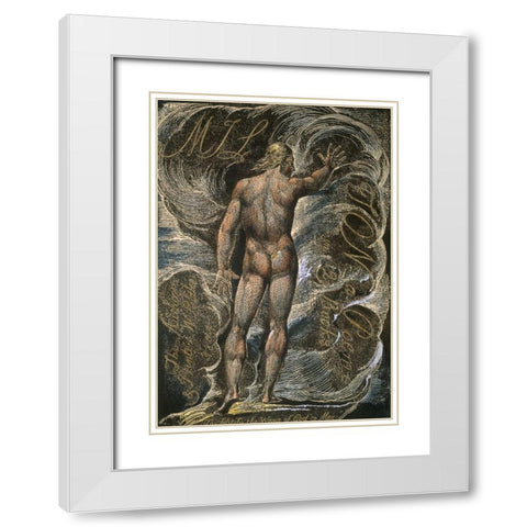 Milton a Poem, Title Page White Modern Wood Framed Art Print with Double Matting by Blake, William