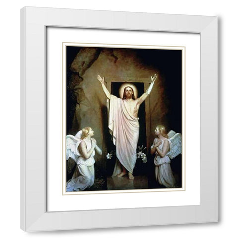 The Resurrection White Modern Wood Framed Art Print with Double Matting by Bloch, Carl