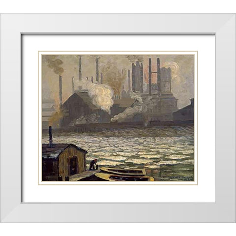 Schollenberg Rolling Mill Dismantled White Modern Wood Framed Art Print with Double Matting by Bonar, James