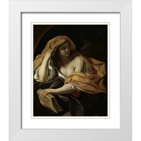 Allegory of Philosophy White Modern Wood Framed Art Print with Double Matting by Brandi, Giacinto
