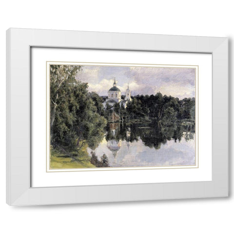 Spring Blossoms White Modern Wood Framed Art Print with Double Matting by Brown, John Appleton