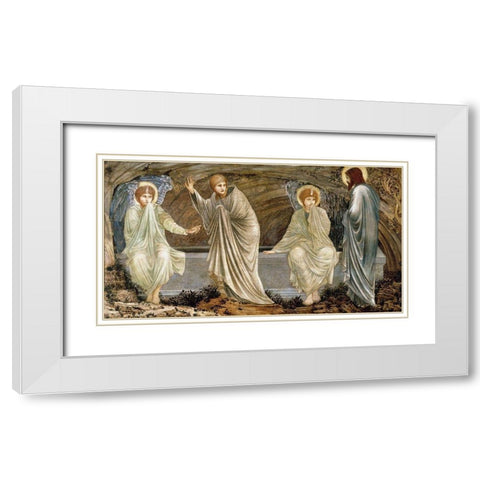 The Morning of the Resurrection White Modern Wood Framed Art Print with Double Matting by Burne-Jones, Sir Edward