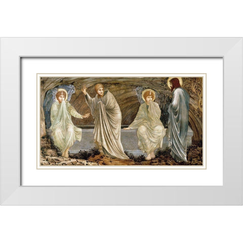 The Morning of the Resurrection White Modern Wood Framed Art Print with Double Matting by Burne-Jones, Sir Edward