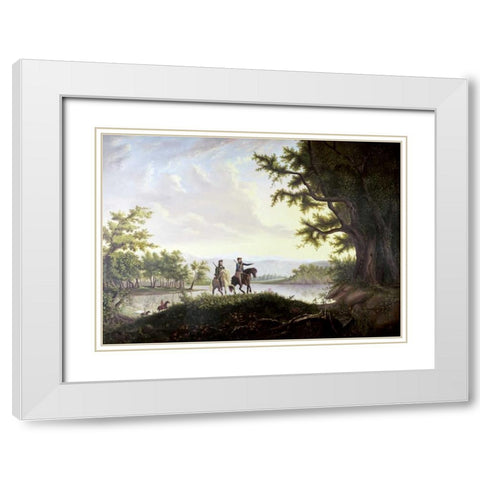 Lewis and Clark Expedition White Modern Wood Framed Art Print with Double Matting by Burnham, Thomas Mickell