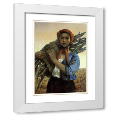Late Afternoon - Atardecer White Modern Wood Framed Art Print with Double Matting by Castro, Enrique