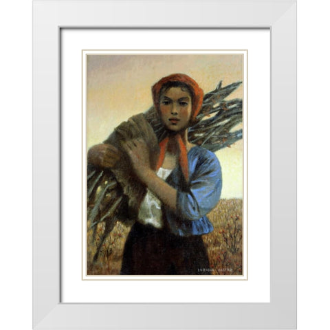 Late Afternoon - Atardecer White Modern Wood Framed Art Print with Double Matting by Castro, Enrique